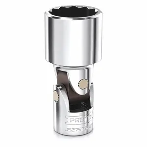 PROTO J5279MAS Flex Socket, 3/8 Inch Drive Size, 16 mm Socket Size, 12-Point, Chrome | CT8EJZ 483J20