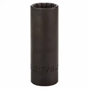 PROTO J5328B Socket, 1/2 Inch Drive Size, 7/8 Inch Socket Size, 12-Point, Deep, Black Oxide | CT8GER 1AN29