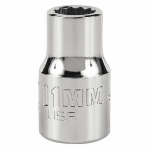 PROTO J5411MN Socket, 1/2 Inch Drive Size, 11 mm Socket Size, 12-Point Chrome | CT8FZX 483G83