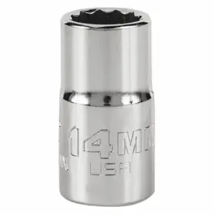 PROTO J5414MN Socket, 1/2 Inch Drive Size, 14 mm Socket Size, 12-Point Chrome | CT8GAN 483G87