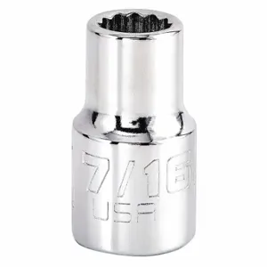 PROTO J5414N Socket, 1/2 Inch Drive Size, 7/16 Inch Socket Size, 12-Point Chrome, Alloy Steel | CT8GEL 483G88