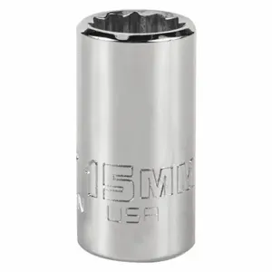 PROTO J5415MN Socket, 1/2 Inch Drive Size, 15 mm Socket Size, 12-Point Chrome, Metric, Alloy Steel | CT8GVY 483G89