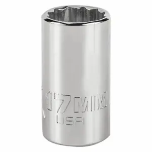 PROTO J5417MN Socket, 1/2 Inch Drive Size, 17 mm Socket Size, 12-Point Chrome, Metric | CT8GBE 483G92