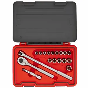 PROTO J54218S Socket Set, 1/2 Inch Drive Size, 18 Pieces, 9 mm To 23 mm Socket Size Range | CT8FQB 60ML10