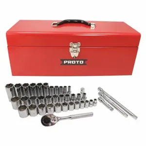 PROTO J54239A Socket Wrench Set, 3/8 To 1/2 Inch Drive Size, 39 Pieces | CT8FRG 49XF39