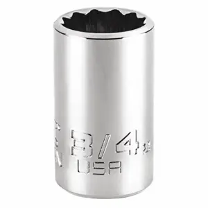 PROTO J5425MN Socket, 1/2 Inch Drive Size, 25 mm Socket Size, 12-Point Chrome | CT8GCQ 483H05