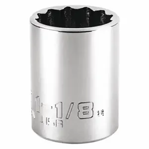 PROTO J5436N Socket, 1/2 Inch Drive Size, 1 1/8 Inch Socket Size, 12-Point Chrome | CT8FYL 483H14