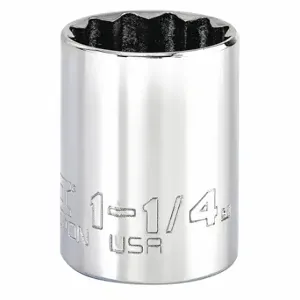 PROTO J5440N Socket, 1/2 Inch Drive Size, 1 1/4 Inch Socket Size, 12-Point Chrome | CT8FYF 483H16