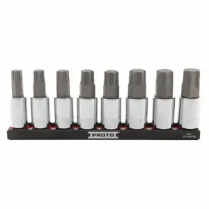 PROTO J5441R8MM Socket Bit Set, 1/2 Inch Drive Size, 8 PK, 11 mm To 19 mm Range Of Tip Sizes, Metric | CT8FGV 56JT15