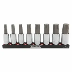 PROTO J5441R8SAE Socket Bit Set, 1/2 Inch Drive Size, 8 PK, 5/16 Inch To 3/4 Inch Range Of Tip Sizes | CT8FGW 56JT44