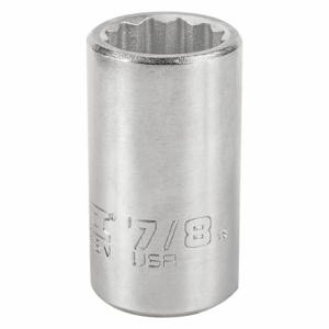 PROTO J5528N Socket, 3/4 Inch Drive Size, 7/8 Inch Socket Size, 12-Point Chrome | CT8GLY 483H64