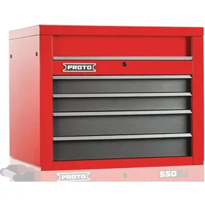 PROTO J553427-4SG Red Top Chest, 27 Inch H x 34 Inch W x 25-1/4 Inch D, Number of Drawers 4 | CD3FNG 48VA32