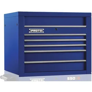 PROTO J553427-5BL Blue Top Chest, 27 Inch H x 34 Inch W x 25-1/4 Inch D, Number of Drawers 5 | CD3FNF 48VA30