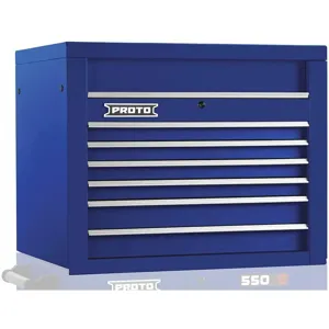 PROTO J553427-6BL Blue Top Chest, 27 Inch H x 34 Inch W x 25-1/4 Inch D, Number of Drawers 6 | CD3KGL 48VA24