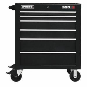 PROTO J553441-6BK Rolling Tool Cabinet, Gloss Black, 34 Inch Width X 25 1/4 Inch Depth X 41 Inch Height | CT8GYQ 48VA19