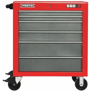 PROTO J553441-6SG Red Rolling Cabinet, 41 Inch H x 34 Inch W x 25-1/4 Inch D, Number of Drawers 6 | CD3FMX 48VA14