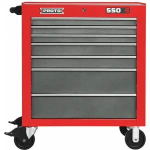 PROTO J553441-7SG Red Rolling Cabinet, 41 Inch H x 34 Inch W x 25-1/4 Inch D, Number of Drawers 7 | CD3FMU 48VA08