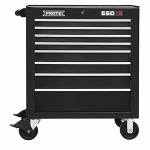 PROTO J553441-8BK Rolling Tool Cabinet, Gloss Black, 34 Inch Width X 25 1/4 Inch Depth X 41 Inch Height | CT8GYT 48VA07