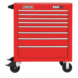 PROTO J553441-8RD Rolling Tool Cabinet, Gloss Red, 34 Inch Width X 25 1/4 Inch Depth X 41 Inch Height, Red | CT8HAK 48VA03