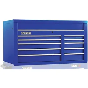 PROTO J555027-10BL Blue Top Chest, 27 Inch H x 50 Inch W x 25-1/4 Inch D, Number of Drawers 10 | CD3KGG 48UZ99