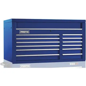 PROTO J555027-12BL Blue Top Chest, 27 Inch H x 50 Inch W x 25-1/4 Inch D, Number of Drawers 12 | CD3KGE 48UZ93