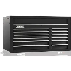 PROTO J555027-12DB Black Top Chest, 27 Inch H x 50 Inch W x 25-1/4 Inch D, Number of Drawers 12 | CD3FMN 48UZ92