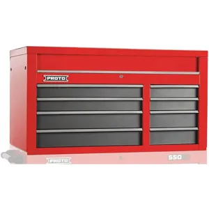 PROTO J555027-8SG Red Top Chest, 27 Inch H x 50 W x 25-1/4 Inch D, No. of Drawers 8 | CD2HKU 48UZ83