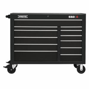 PROTO J555041-12BK Rolling Tool Cabinet, Gloss Black, 50 Inch Width X 25 1/4 Inch Depth X 41 Inch Height | CT8GYZ 48UZ70