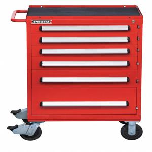 PROTO J563042-6RD Rolling Tool Cabinet, Industrial Premium Duty, Gloss Red, 30 Inch Width | CH6PVR 53GM70