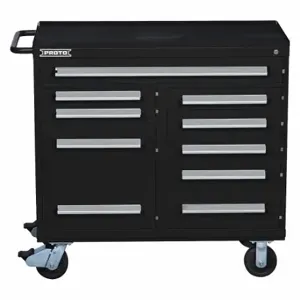 PROTO J564542-10BK Rolling Tool Cabinet, Gloss Black, 45 Inch Width X 21 3/8 Inch Depth X 42 1/2 Inch Height | CT8GYW 53GM72