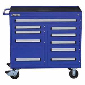 PROTO J564542-10BL Rolling Tool Cabinet, Gloss Blue, 45 Inch Width X 21 3/8 Inch Depth X 42 1/2 Inch Height | CT8HBV 53GM73