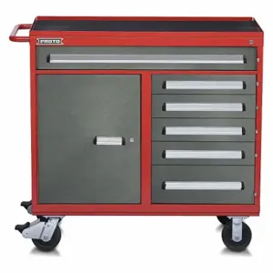 PROTO J564542-6DB-1S Rolling Tool Cabinet, Gloss Black, 45 Inch Width X 21 3/8 Inch Depth X 42 1/2 Inch Height | CT8GYV 53GM80