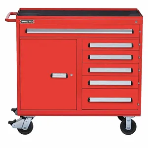 PROTO J564542-6RD-1S Rolling Tool Cabinet, Gloss Red, 45 Inch Width X 21 3/8 Inch Depth X 42 1/2 Inch Height | CT8HAQ 53GM82