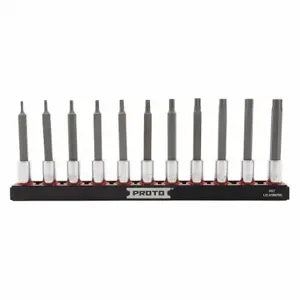 PROTO J7440R11SAE Socket Bit Set, 1/4 Inch Drive Size, 11 PK, 1/16 Inch To 5/16 To Range Of Tip Sizes | CT8FGY 56JT27