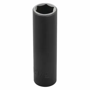 PROTO J7711HT Impact Socket, 3/8 Inch Drive Size, 11/32 Inch Socket Size, 6-Point, Deep, Black Oxide | CT8EPT 45TX77