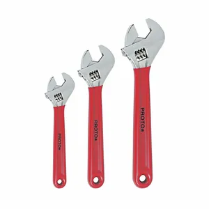 PROTO J795GA Adjustable Wrench Set, 1 1/2 Inch Jaw Capacity, Cushion Grip, Steel, Satin Chrome | CN2TQH J795G / 31CM97