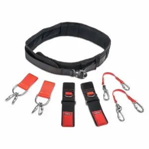 PROTO JBELTSET-L Tool Belt Kit, Tether, Belt Loop Attachment, Hook-and-Loop Wristband, 8 Attachment Pts, L | CT8ENG 38HW37