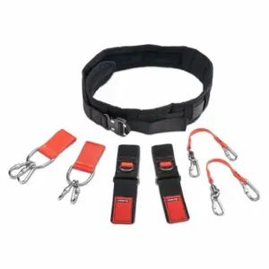 PROTO JBELTSET-M Tool Belt Kit, Tether, Belt Loop Attachment, Hook-and-Loop Wristband, 8 Attachment Pts, M | CT8ENH 38HW35