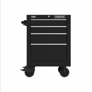 PROTO JSTV2739RS04BK Rolling Tool Cabinet, Gloss Black, 27 x 22 3/8 x 38 1/2 Inch Size, Black, Ball Bearing | CN2RUC J542742-4DB / 48VC25