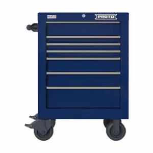 PROTO JSTV2739RS07BL Rolling Tool Cabinet, Gloss Blue, 27 Inch Width X 22 3/8 Inch Depth X 38 1/2 Inch Height | CT8GZP 60FF83