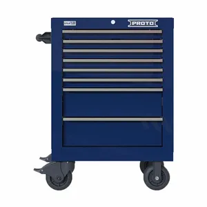 PROTO JSTV2739RS08BL Rolling Tool Cabinet, Gloss Blue, 27 Inch Width X 22 3/8 Inch Depth X 38 1/2 Inch Height | CT8GZQ 60FF88