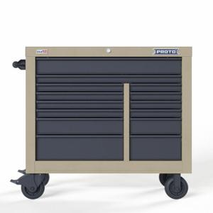 PROTO JSTV4239RD14DT Rolling Tool Cabinet, Gloss Gray, 42 Inch Width X 22 3/8 Inch Depth X 38 1/2 Inch Height | CT8HAD 60FF96