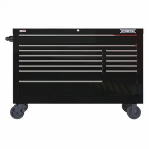 PROTO JSTV5539RD13BK Rolling Tool Cabinet, Gloss Black, 55 Inch Width X 22 3/8 Inch Depth X 38 1/2 Inch Height | CT8GZD 60FG08