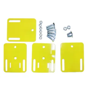 PS DOORS LSG-FB2-2205-PCY (LSG 1520-4050) Ladder Safety Gate Adapter Bracket, Flat Bar Mounting, 2 Hinge, Powder Coated Yellow | CM9GQT