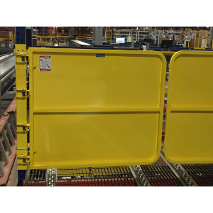 PS DOORS PRGBR-96-PCY Pallet Rack Safety Gate, 96 Inch Opening Width, End Unit, Right Mount, Steel | CE8UPY