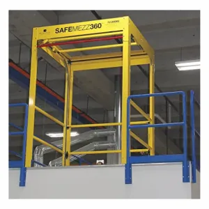 PS DOORS SMZ-MM100 Mezzanine Safety Gate, 100 Inch Opening Width, Powder Coated Yellow | AG8EGR