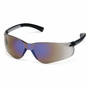 PYRAMEX S2575S Safety Glasses, Traditional Frame, Frameless, Blue Mirror, Black, Black, M Eyewear Size | CT8HQM 29XT95