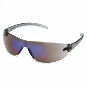 PYRAMEX S3275S Safety Glasses, Traditional Frame, Frameless, Blue Mirror, Black, Black, M Eyewear Size | CT8HQN 29XT97