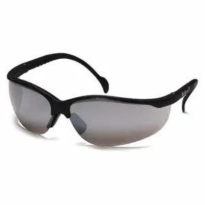 PYRAMEX SB1870S Safety Glasses, Traditional Frame, Half-Frame, Gray Mirror, Black, Black, M Eyewear Size | CT8HRA 29XT81