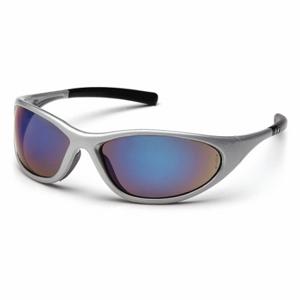 PYRAMEX SS3375E Safety Glasses, Traditional Frame, Full-Frame, Blue Mirror, Gray, Gray, M Eyewear Size | CT8HQW 29XU09